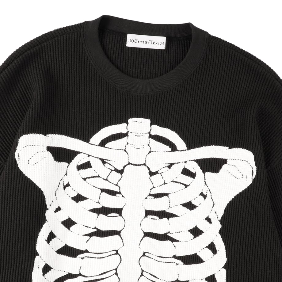 COSMOS TEXAS bone waffle ls tee black【ctss25CS01】(N)