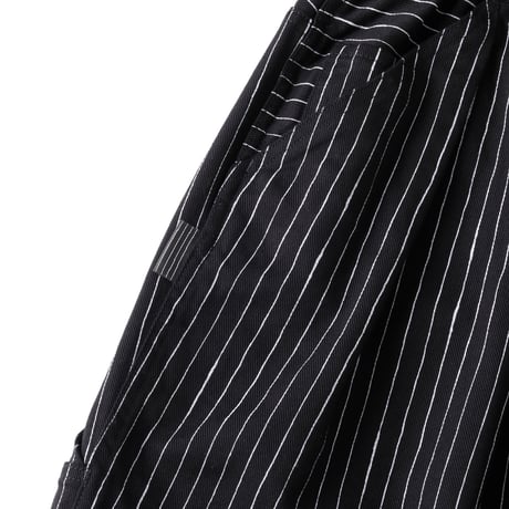 S.F.C STRIPE PAINTER SHORTS Black-White - エスエフシー 生地