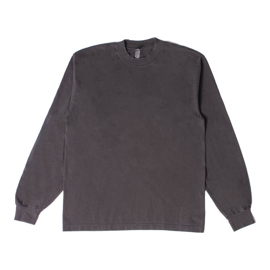 Los Angeles Apparel Long Sleeve Garment Dye T-Shirt Vintage Black【1807GD】