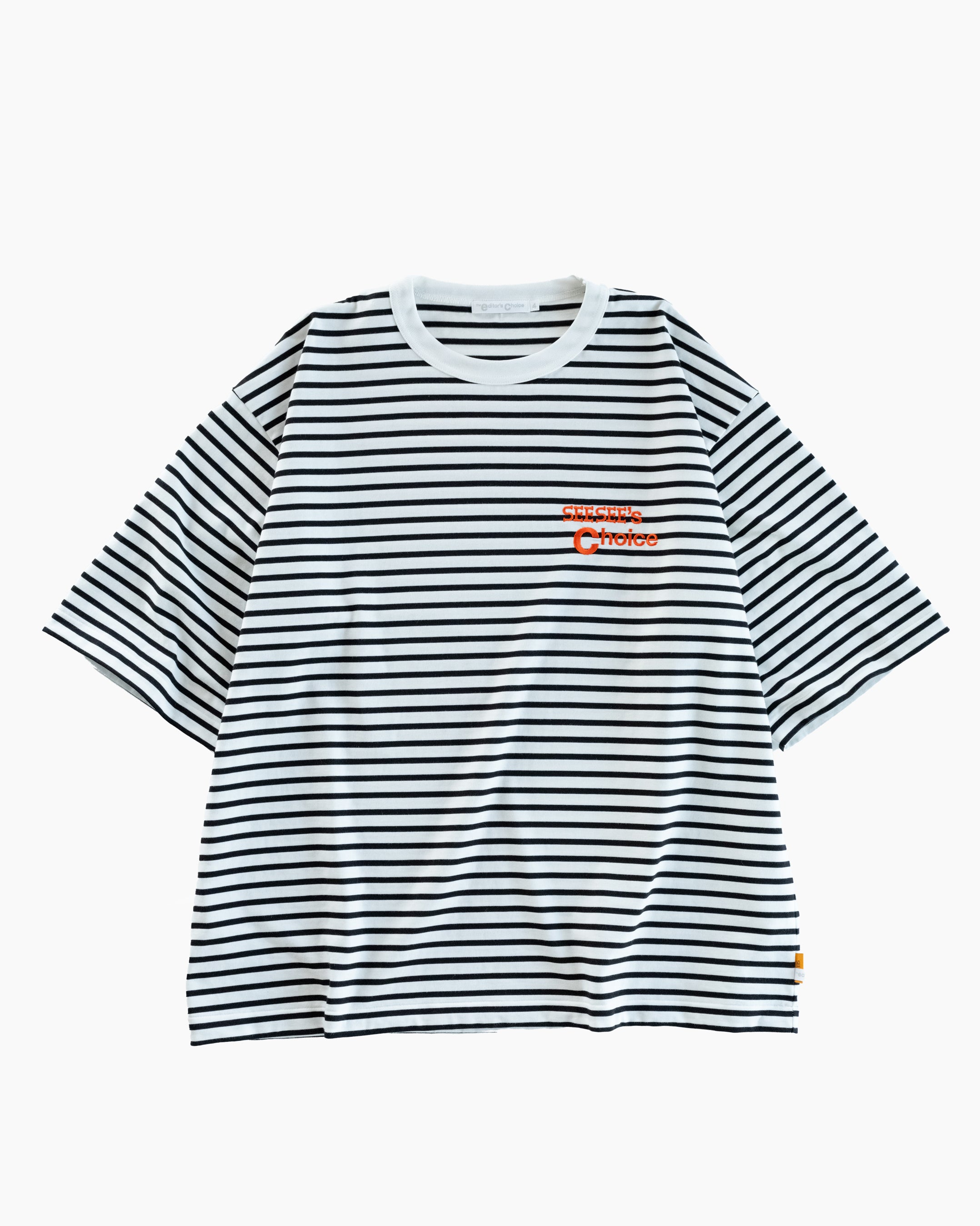 SEESEE'S Choice Embroidered Border Tee【Black/Orange】 – STUDY