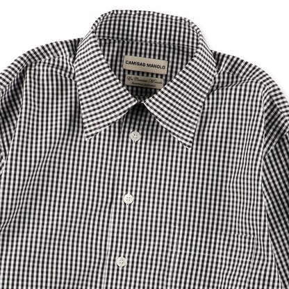 CAMISAS MANOLO - Black/White Gingham Check Campo Shirt – STUDY CAMISAS MANOLO - Black/White Gingham Check Campo Shirt – STUDY