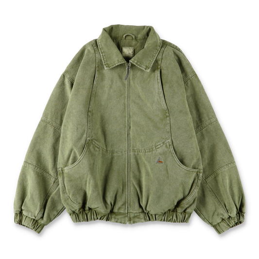 ROA Ash Canvas Jacket Sage Green フロントデザイン ボンバージャケット 全体ビュー