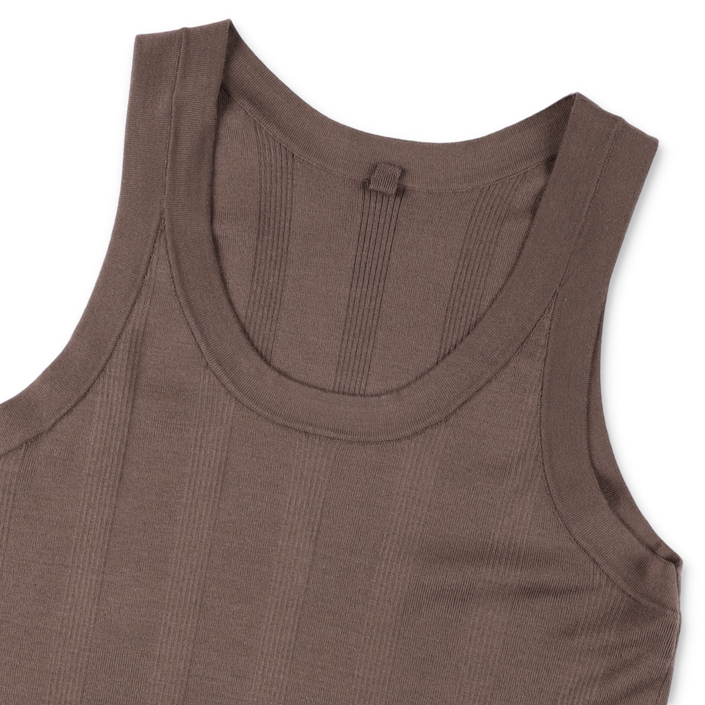 MEIAS FINE GAUGE SILK RIB MEN'S TANK TOP BROWN【SLTT-4S03】(N)