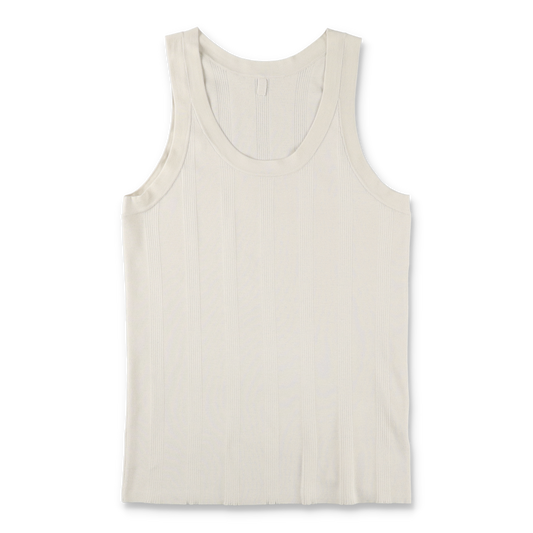 MEIAS FINE GAUGE SILK RIB MEN'S TANK TOP IVORY [SLTT-4S03] (N)