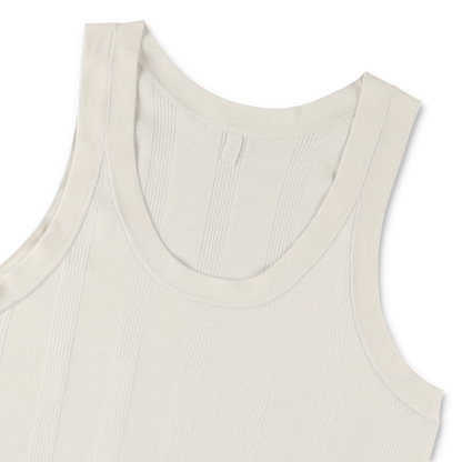 MEIAS FINE GAUGE SILK RIB MEN'S TANK TOP IVORY [SLTT-4S03] (N)