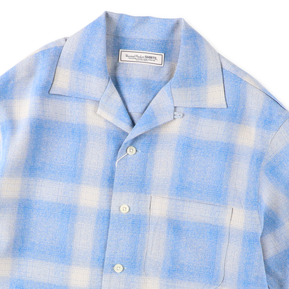 UNIVERSAL PRODUCTS. OPEN COLLOR S/S SHIRTS BLUE【261-60302】(N)