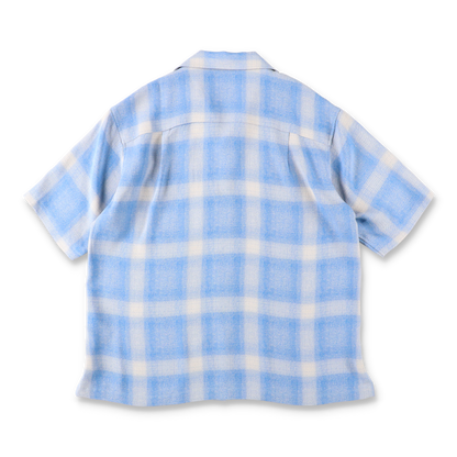 UNIVERSAL PRODUCTS. OPEN COLLOR S/S SHIRTS BLUE【261-60302】(N)