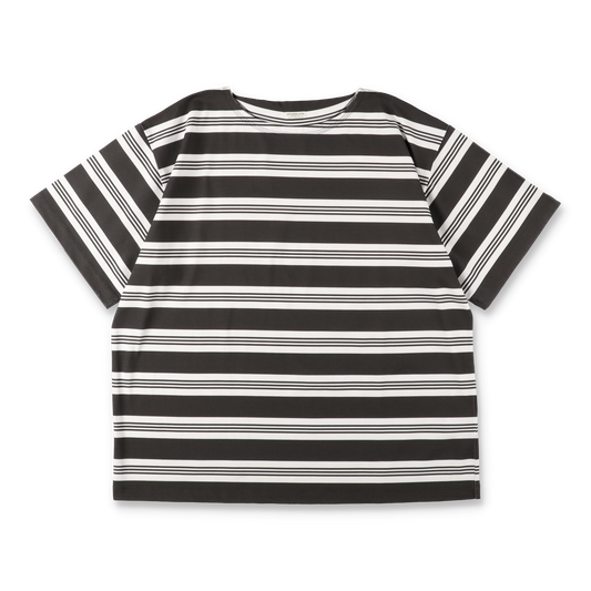 SOLARIS&CO. BOATNECK STRIPE TEE JAMES BLACK【Z02001】(N)