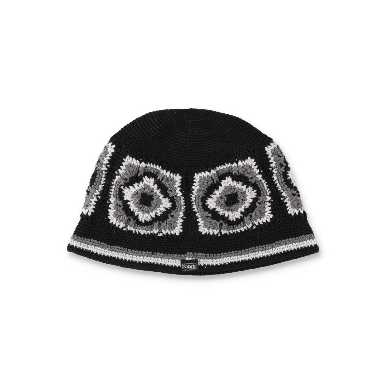SOLARIS & CO ニット帽 ブラック・グレー SOLARIS&Co. - CROCHET HAT SUNBIRD BLACK – STUDY SHOWROOM STORE