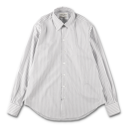 WHITE/BLACK STRIPES NORMAL SHIRT - CAMISAS MANOLO 正面