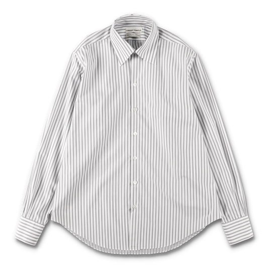 WHITE/BLACK STRIPES NORMAL SHIRT - CAMISAS MANOLO 正面