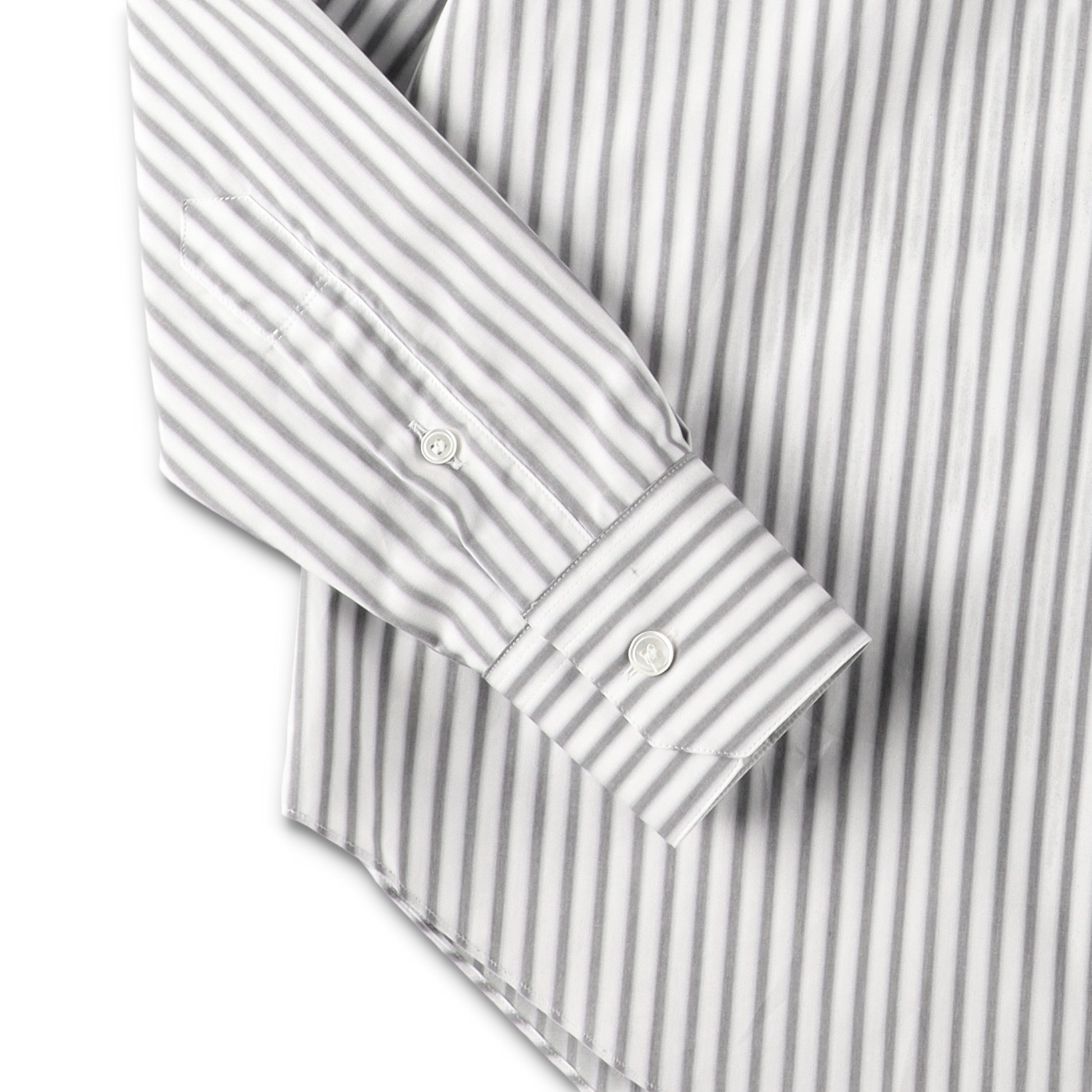 WHITE/BLACK STRIPES NORMAL SHIRT - CAMISAS MANOLO 袖のディテール