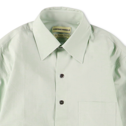 SOFT GREEN CAMISA SHIRT - CAMISAS MANOLO 襟のディテール