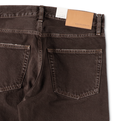 LOOSE DENIM  VINTAGE BROWN - SUNFLOWER ポケットのディテール