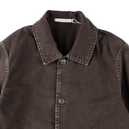 WORKER JAKET VINTAGE BROWN - SUNFLOWER 襟のディテール