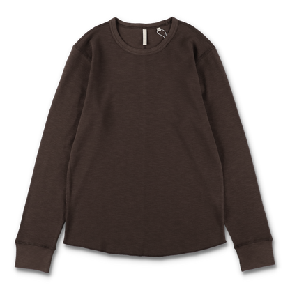WAFFLE TEE LS BROWN - SUNFLOWER 正面