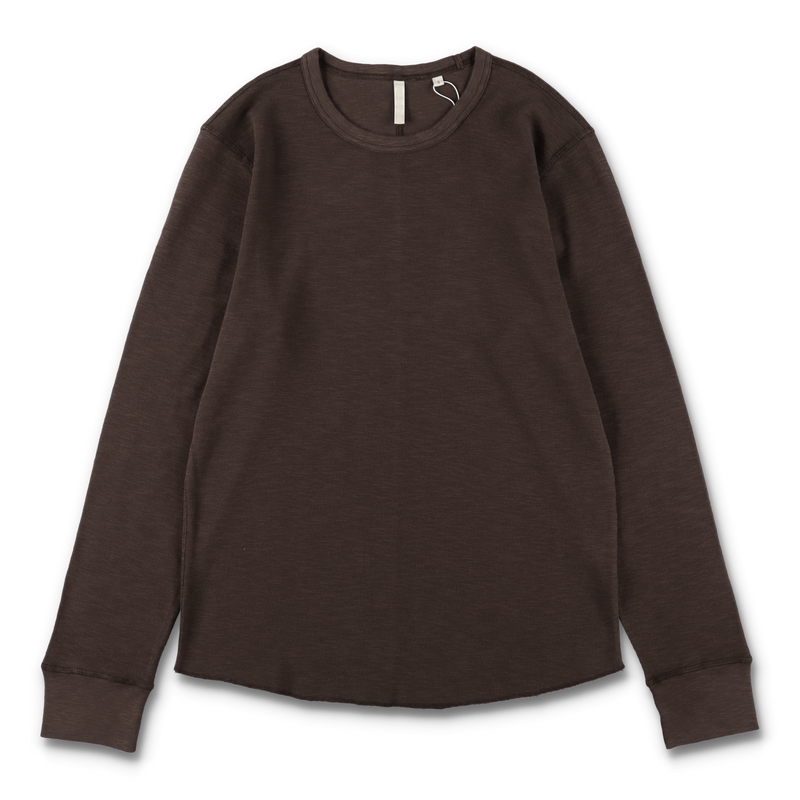トップス S.F.C WAFFLE CREW TECH LS TEE SUNFLOWER - WAFFLE TEE LS BROWN – STUDY SHOWROOM STORE