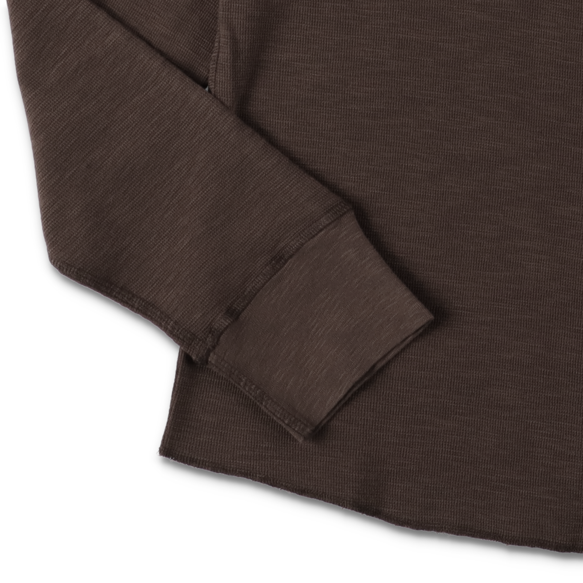 WAFFLE TEE LS BROWN - SUNFLOWER 袖のディテール