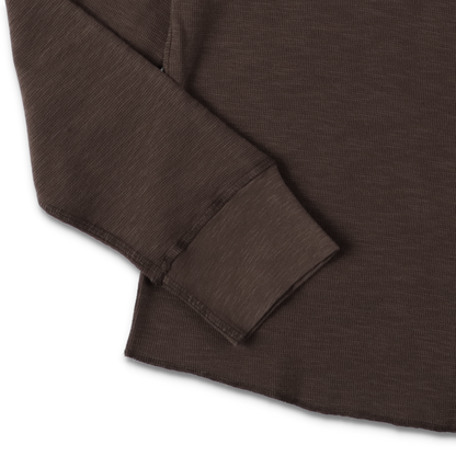 WAFFLE TEE LS BROWN - SUNFLOWER 袖のディテール