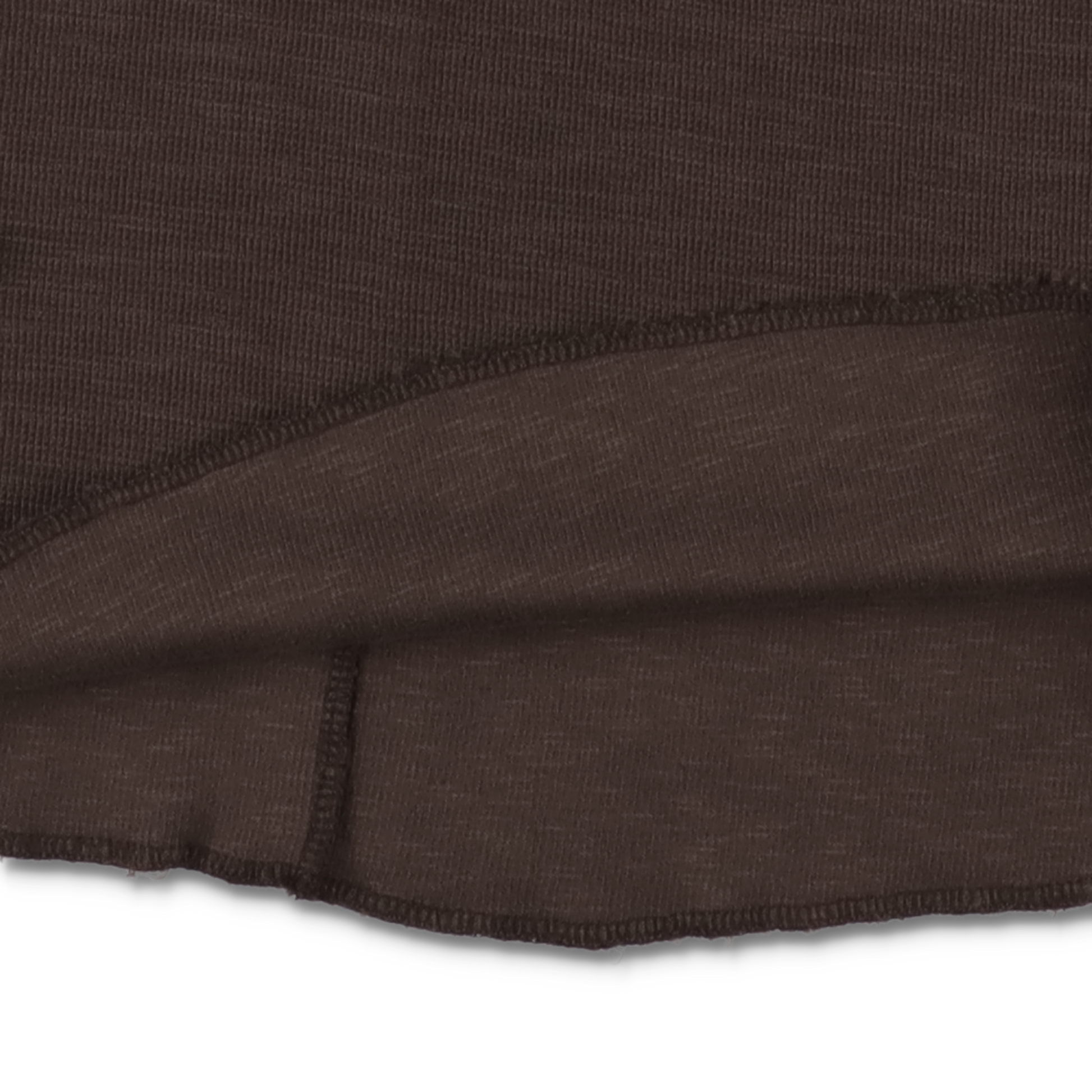 WAFFLE TEE LS BROWN - SUNFLOWER 裾のディテール