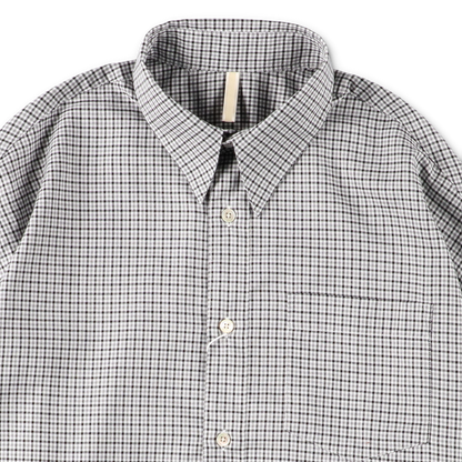 STABLE SHIRT GREY CHECK - SUNFLOWER 襟のディテール