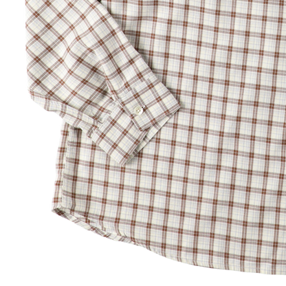 STABLE SHIRT BROWN CHECK - SUNFLOWER 袖のディテール