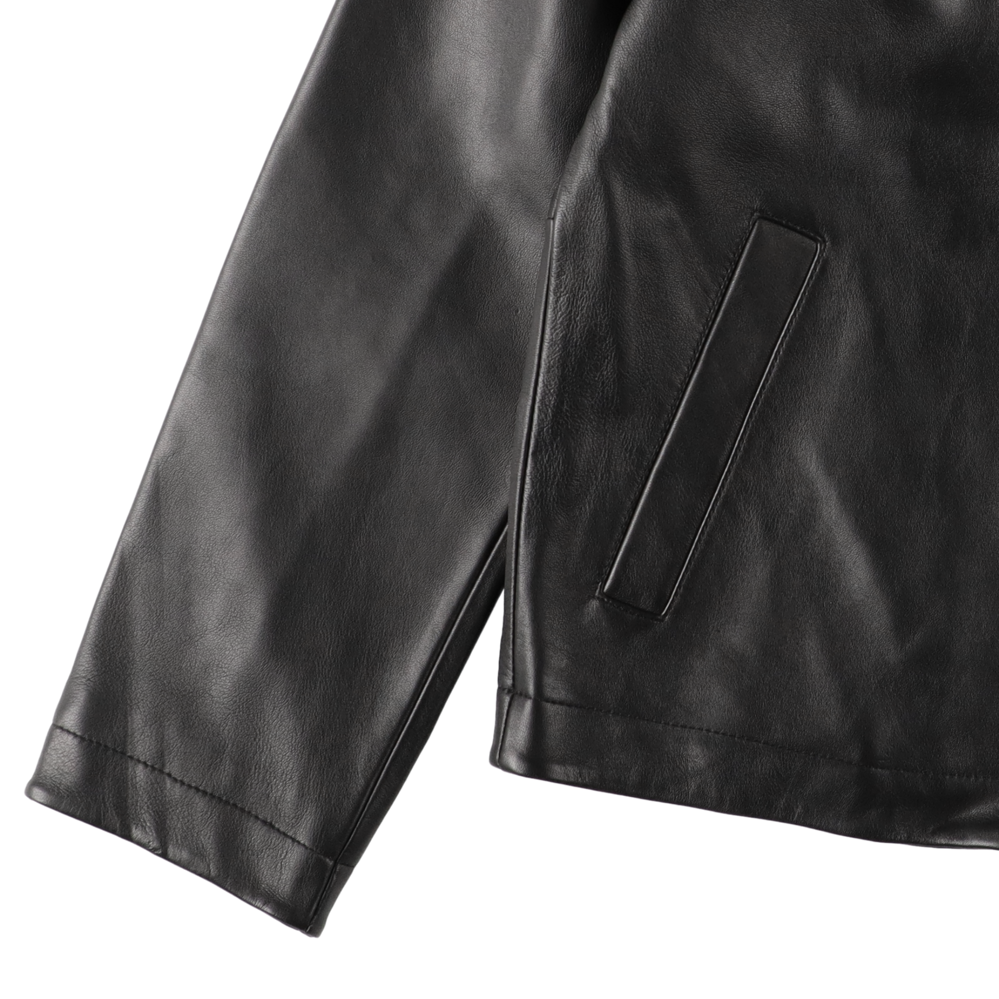 SHORT LEATHER JAKET BLACK - SUNFLOWER 袖のディテール
