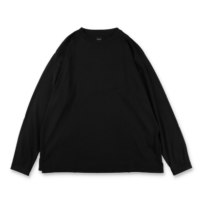 MAYKAM WOOL JERSEY L/S TEE BLACK - 正面