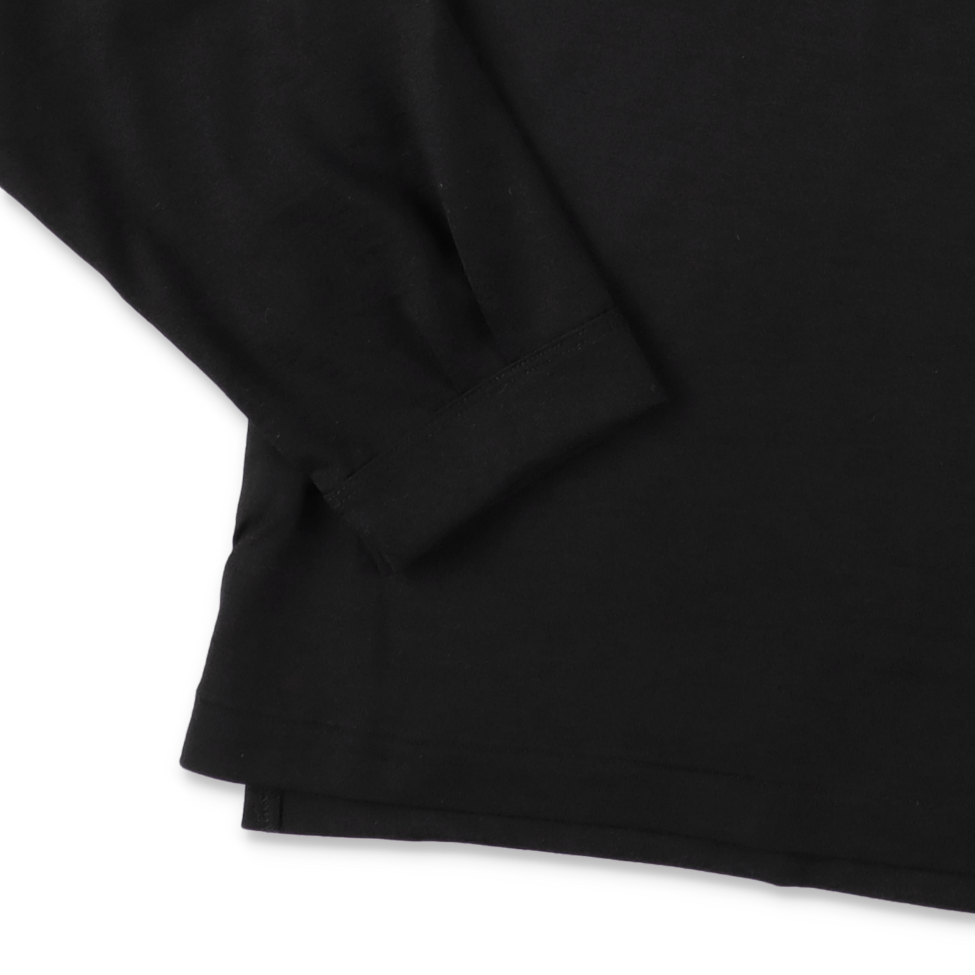 MAYKAM WOOL JERSEY L/S TEE BLACK - 袖口ディテール