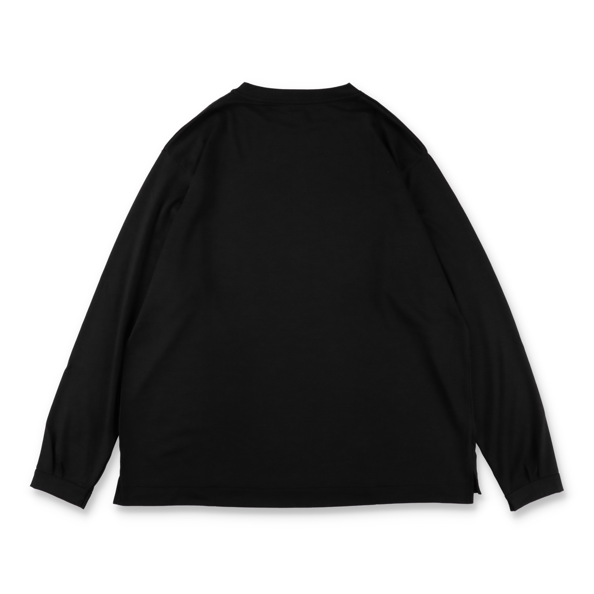 MAYKAM WOOL JERSEY L/S TEE BLACK - 背面