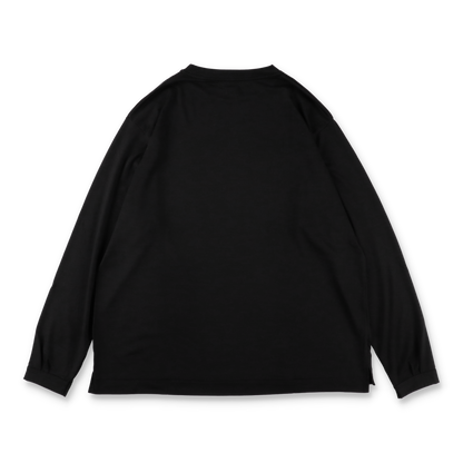 MAYKAM WOOL JERSEY L/S TEE BLACK - 背面