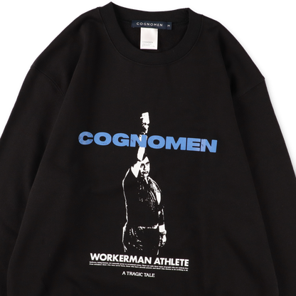 COGNOMEN WORKER-MAN ATHLETE SWEAT SHIRT Black - プリントディテール