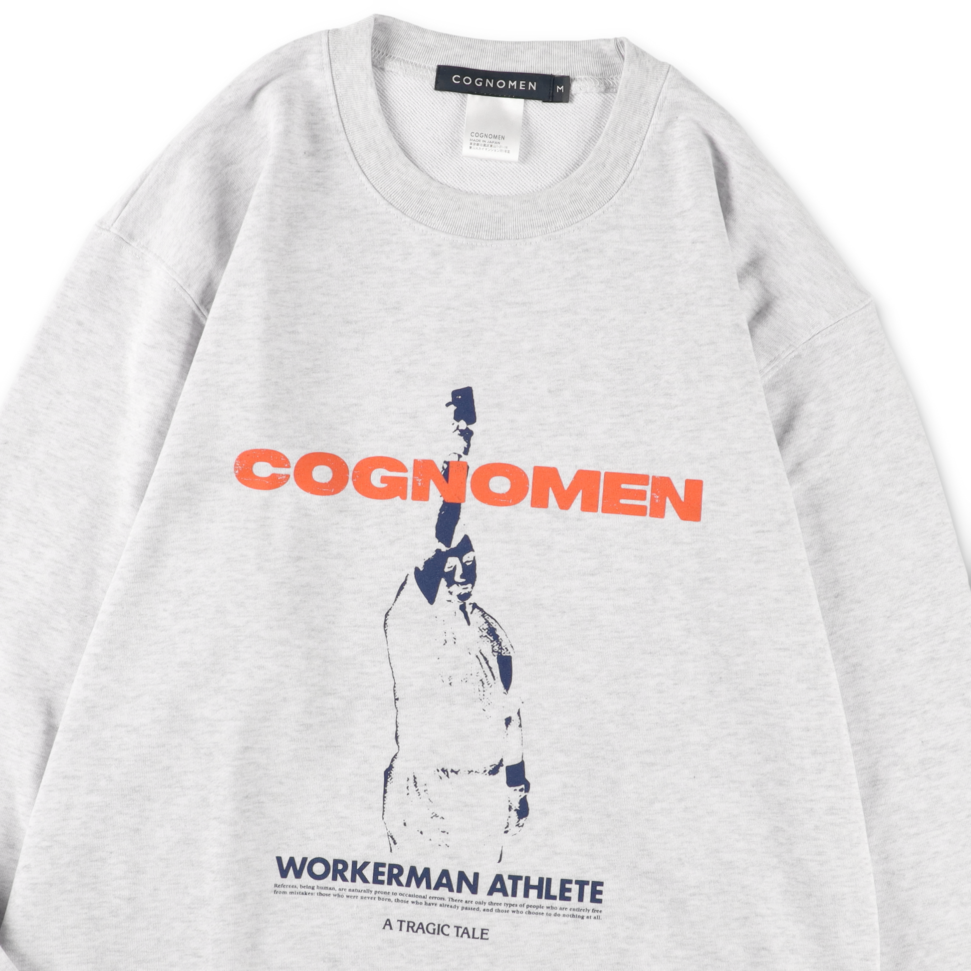 COGNOMEN WORKER-MAN ATHLETE SWEAT SHIRT Heather Grey - プリントディテール