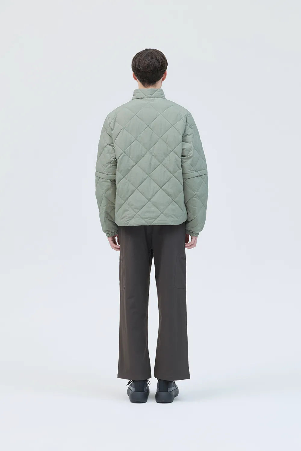 Hiking Patrol Path Inner Brushed Jacket Stone 着用イメージ 背面