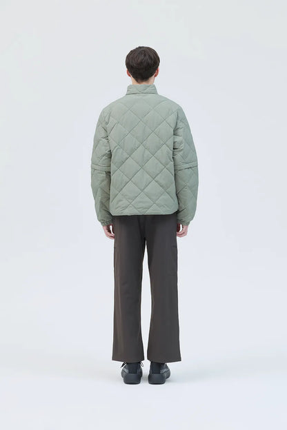 Hiking Patrol Path Inner Brushed Jacket Stone 着用イメージ 背面