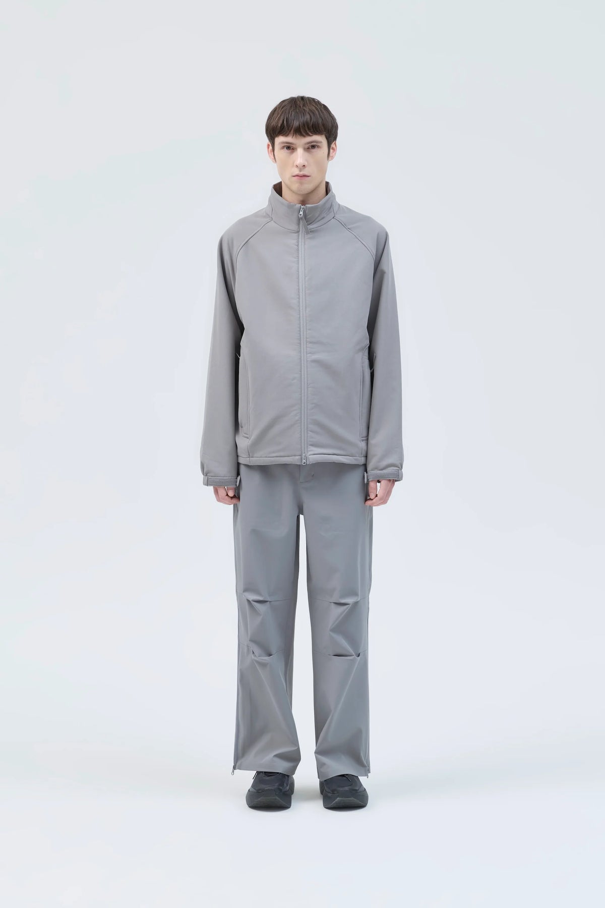Hiking Patrol Path Inner Brushed Jacket Stone 着用イメージ 正面