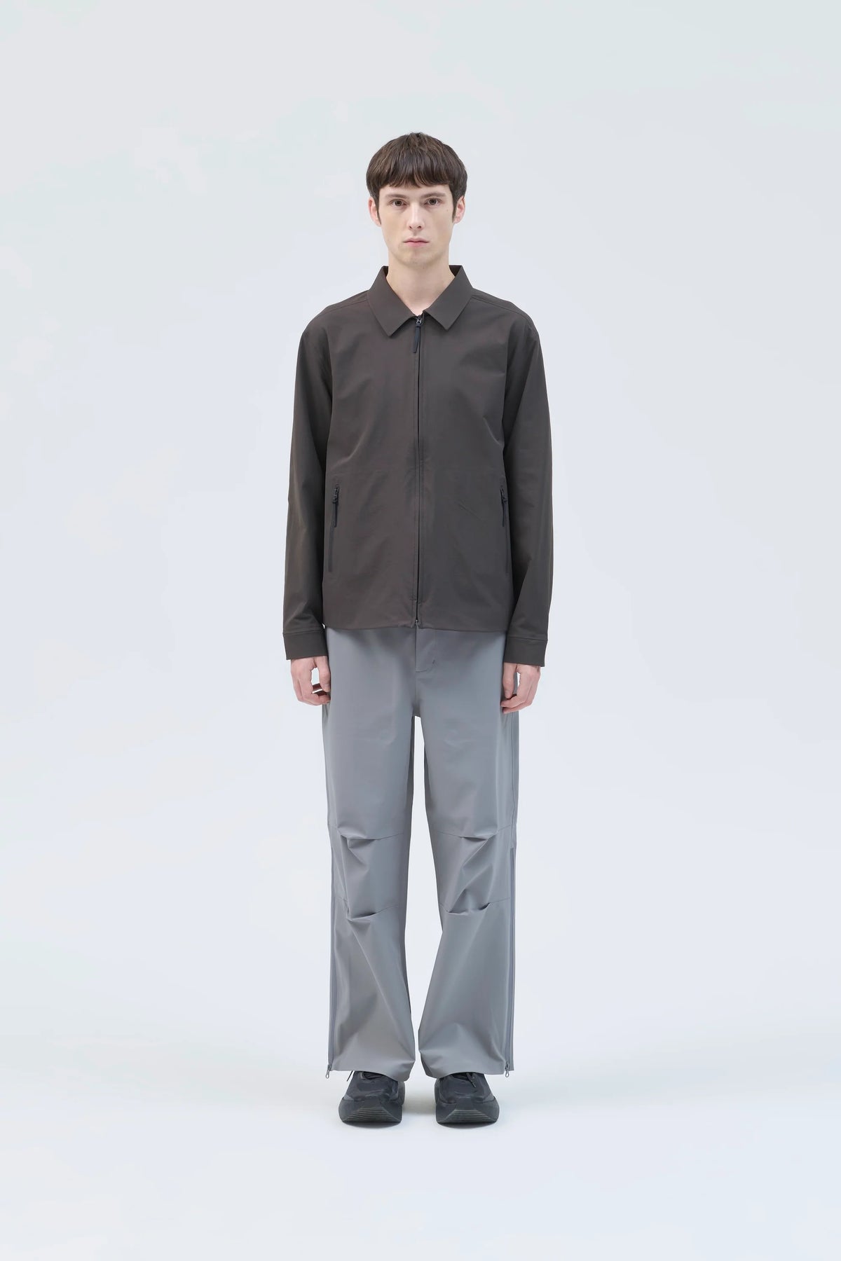 Hiking Patrol Edge Softshell Shirt Slate Brown 着用イメージ 正面