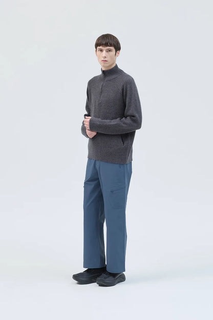 Hiking Patrol Essence Mohair Mixed Knit Top Slate Brown 着用イメージ 側面
