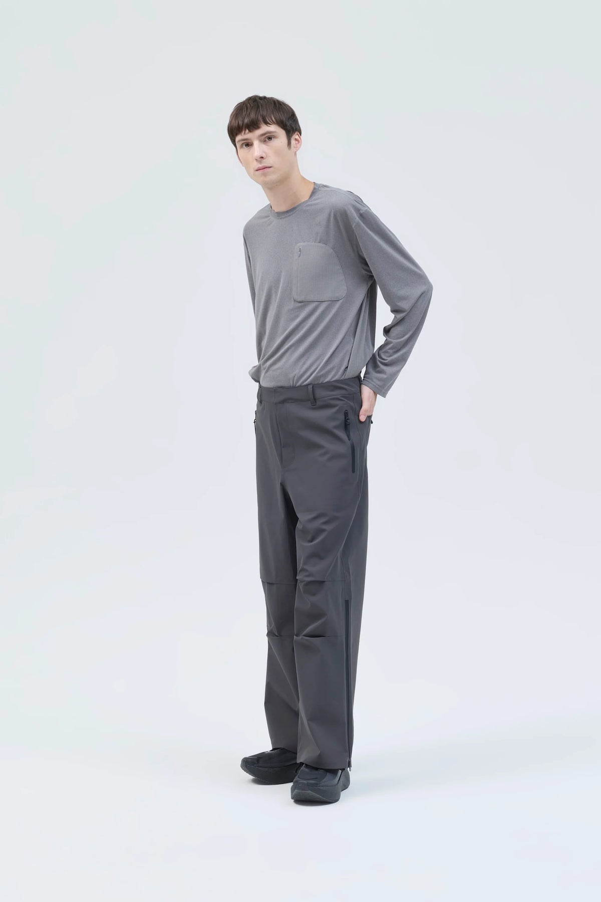 Hiking Patrol Arc 3L Shell Trouser Charcoal Black 着用イメージ 側面