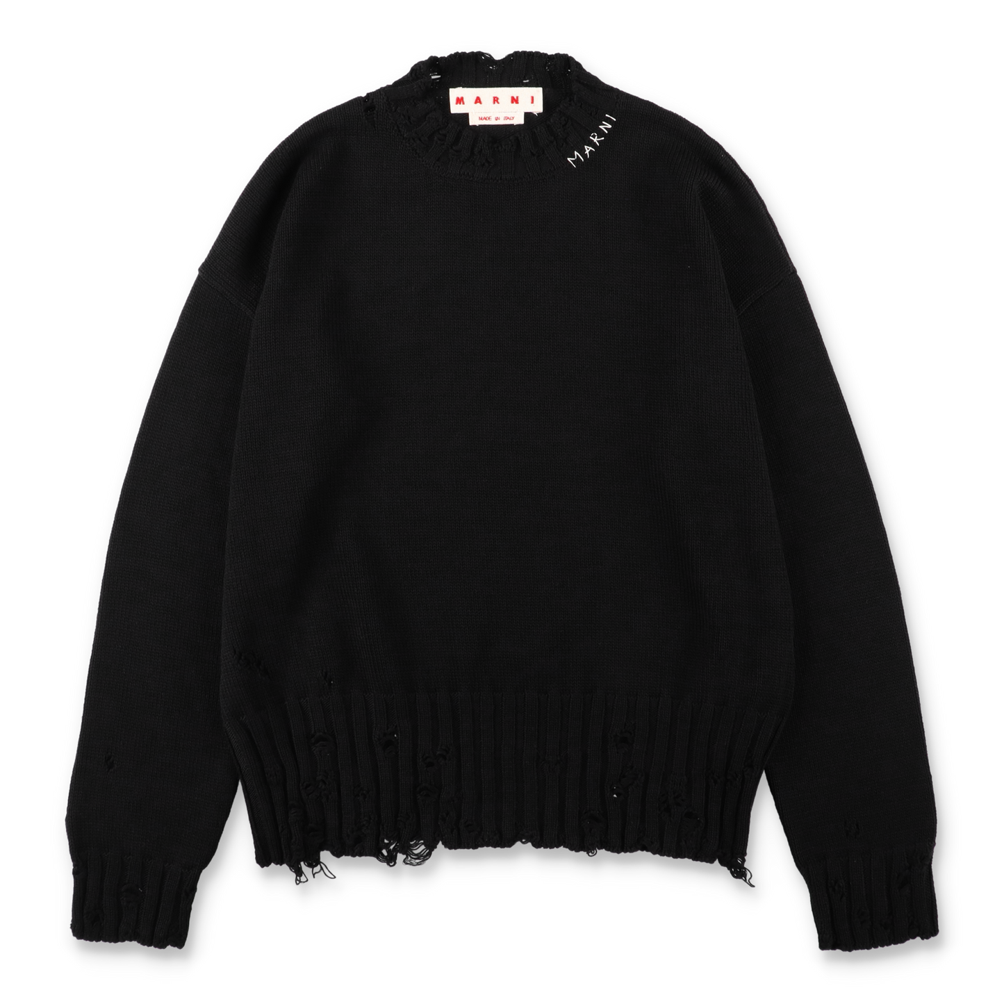 MARNI Twisted Crewneck Sweater Black【GCMG0210A0】(N)