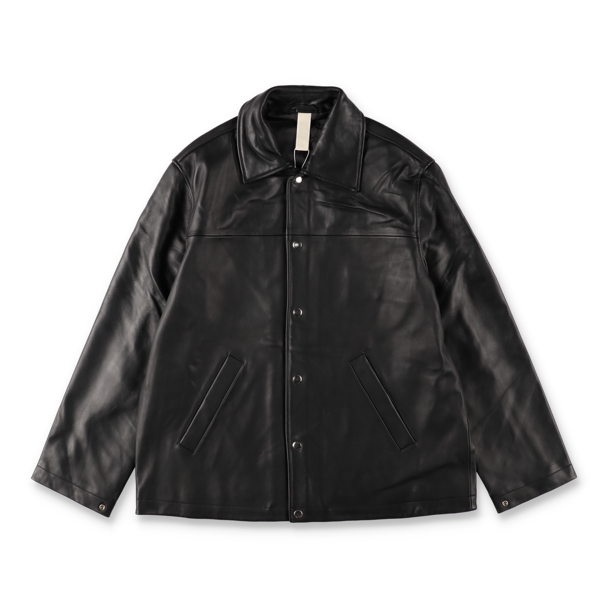 SUNFLOWER COACH LEATHER JACKET BLACK　正面