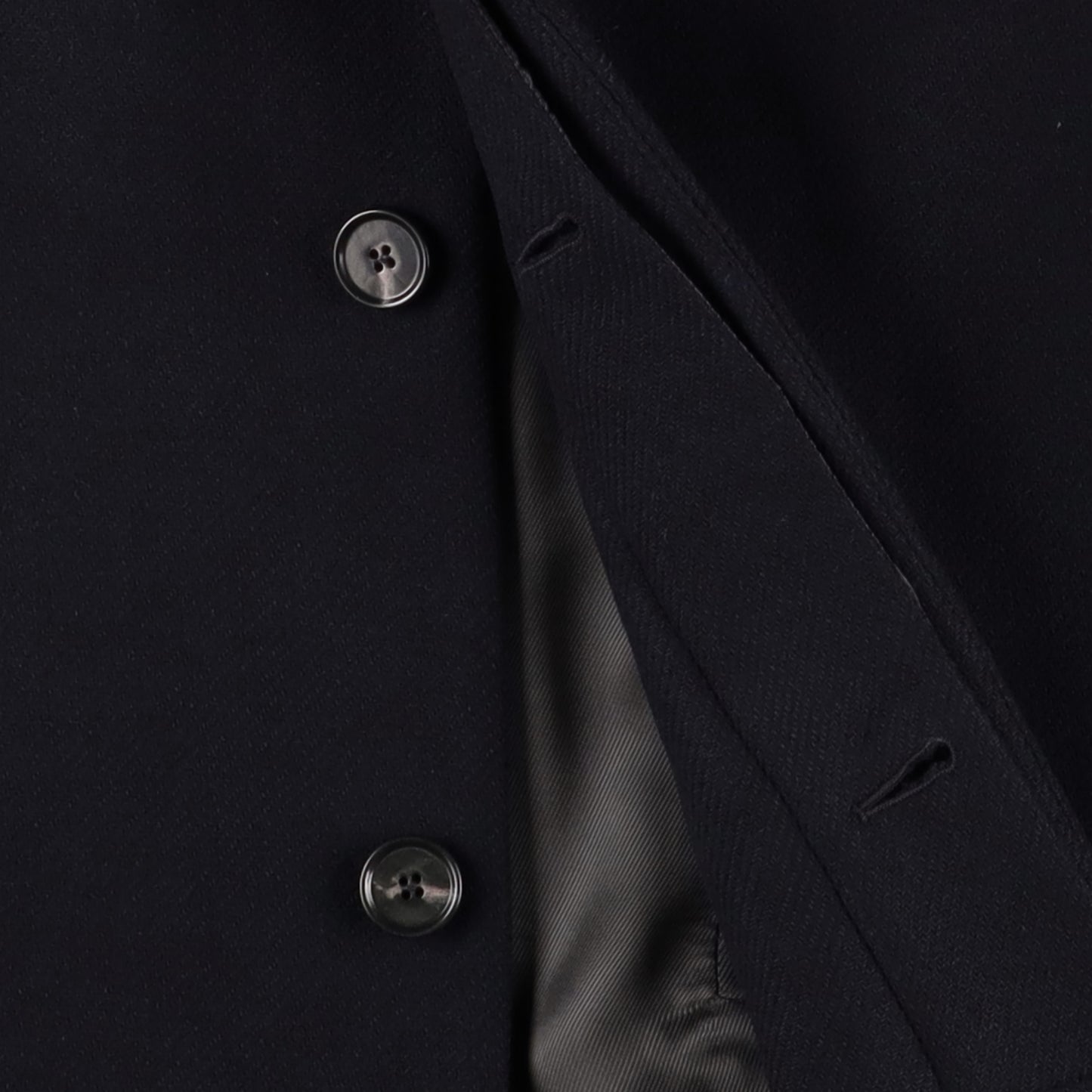 SUNFLOWER WINTER COAT NAVY　ボタン部分