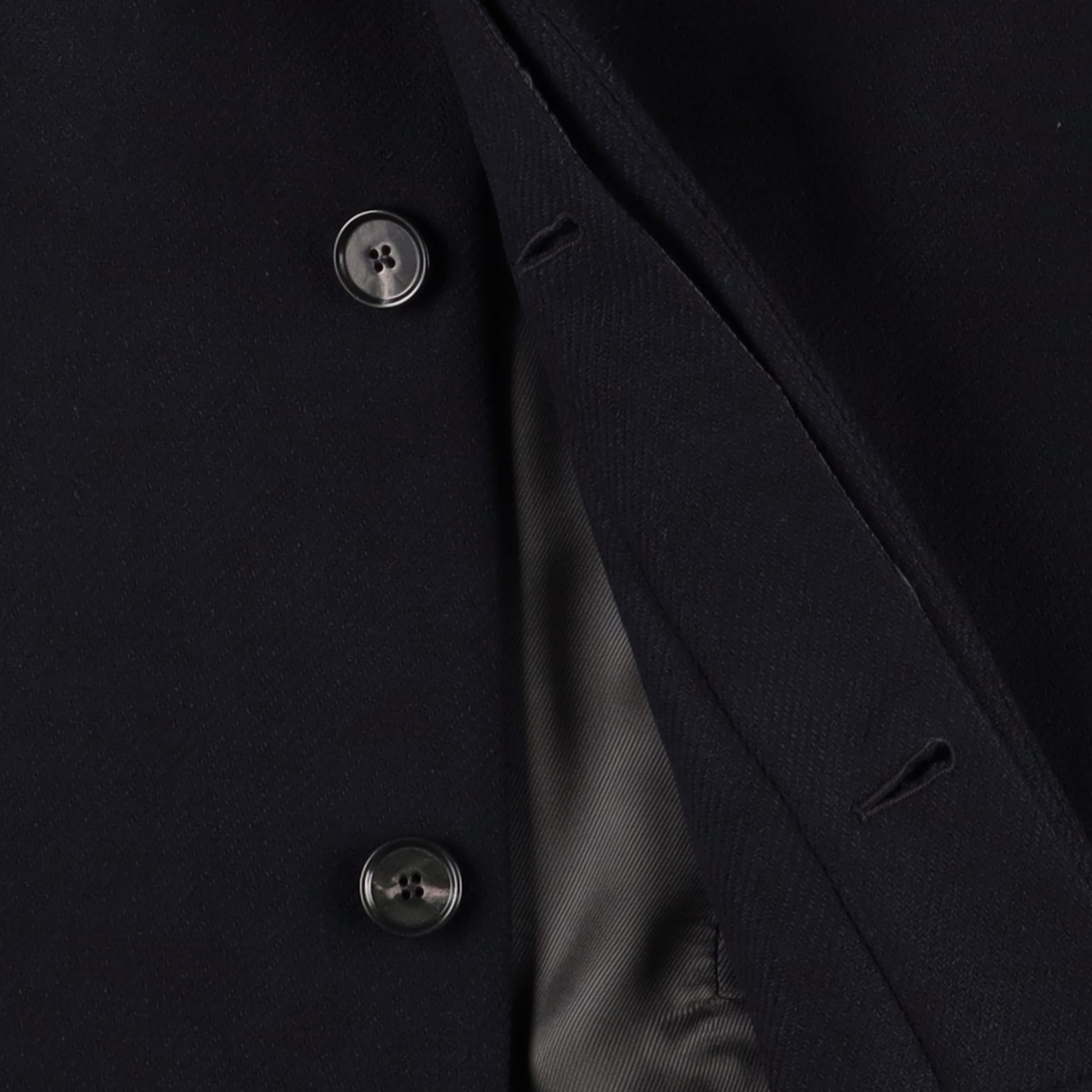 SUNFLOWER WINTER COAT NAVY　ボタン部分