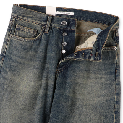 SUNFLOWER LOOSE DENIM DIRTY BLUE　ボタン部分