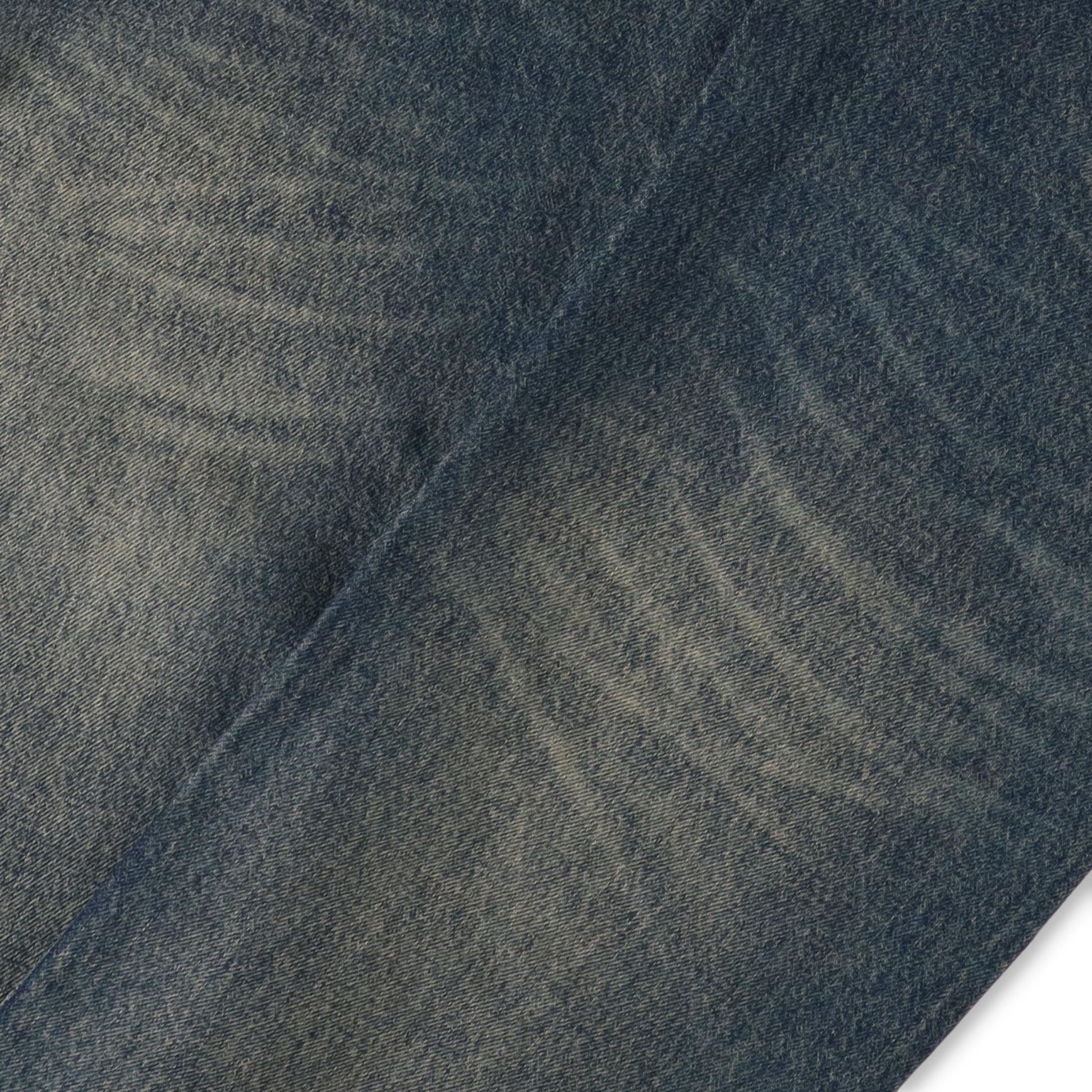 SUNFLOWER LOOSE DENIM DIRTY BLUE　加工部分