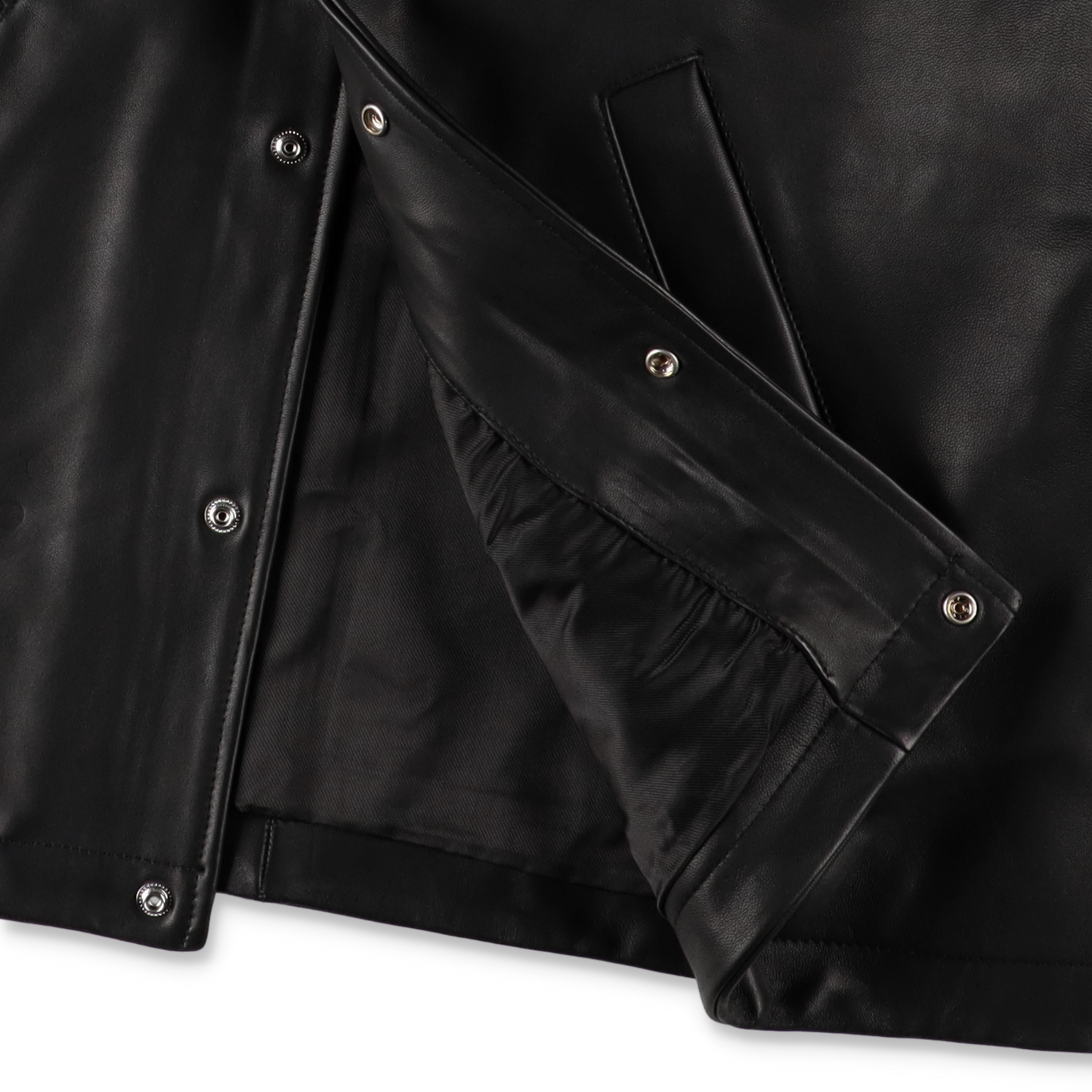 SUNFLOWER COACH LEATHER JACKET BLACK　裏地