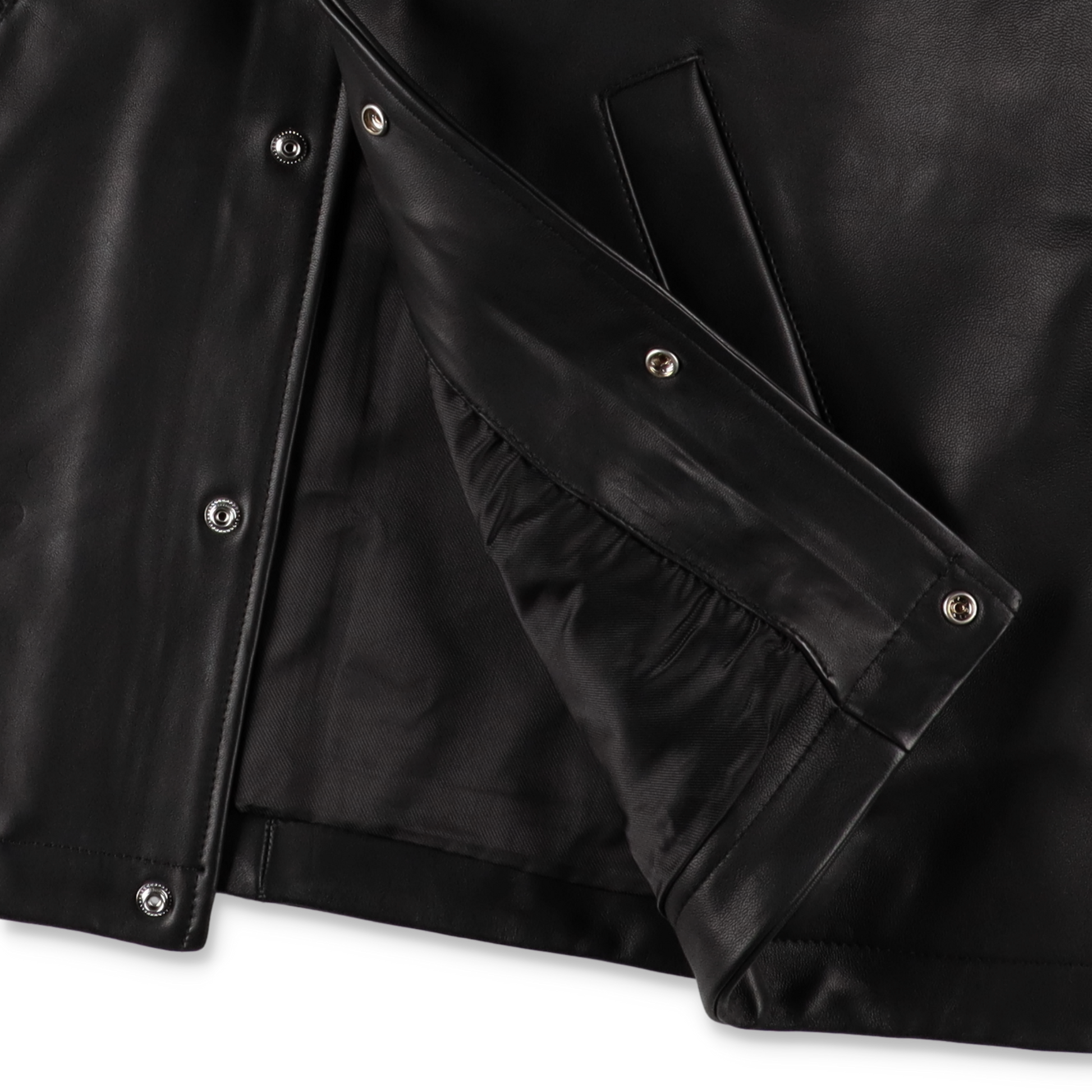 SUNFLOWER COACH LEATHER JACKET BLACK　裏地