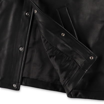 SUNFLOWER COACH LEATHER JACKET BLACK　裏地