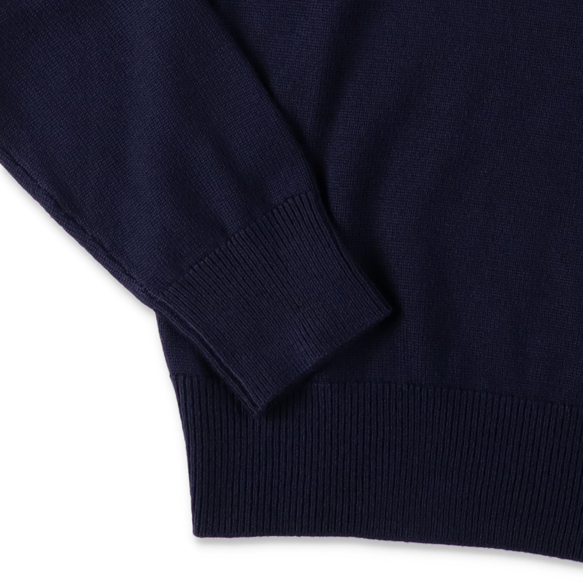SUNFLOWER MOON MERINO V NECK NAVY　袖口
