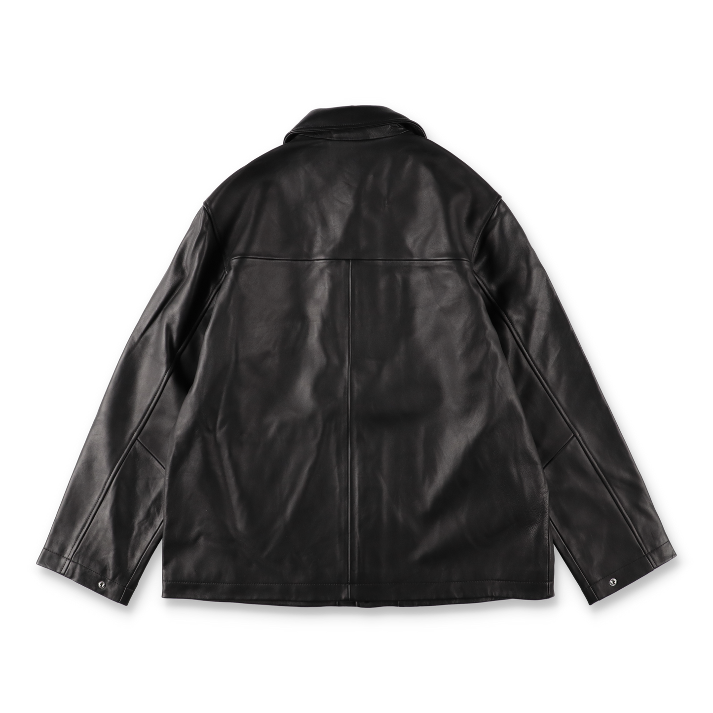 SUNFLOWER COACH LEATHER JACKET BLACK　背面